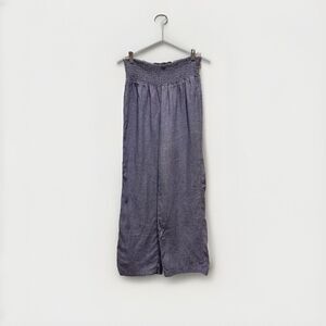 Sigrid Olsen Women’s Blue‎ Pull On Wide Leg 100% Linen Pants Large Lagenlook